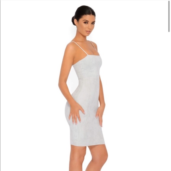 NWT Oh Polly Pale Gray Dress - Picture 1 of 3